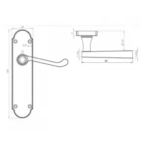 Epsom Door Handles Internal Latch Scroll Lever - Satin Pack Hinges