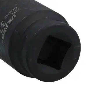 33mm Metric 3/4 Drive Double Deep Impact Socket 6 Sided Single Hex Thick Walled