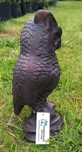 Cast Iron Long Eared Owl hand finished with an Antique Verde Bronze Finish