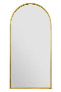 MirrorOutlet Arcus - Gold Framed Arched Full Length Leaner / Wall Mirror 71" X 35" (180CM X 90CM)