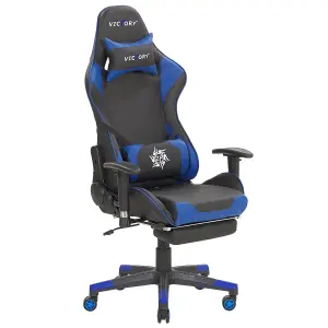 Gaming Chair Faux Leather Blue VICTORY