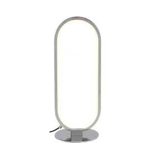 GoodHome Papua Oval Chrome Integrated LED Table light