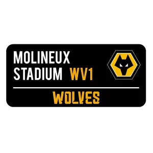 Wolverhampton Wanderers FC Street Sign Black/White/Gold (One Size)