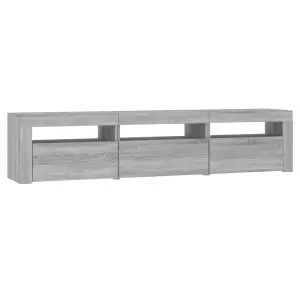 Berkfield TV Cabinet with LED Lights Grey Sonoma 180x35x40 cm