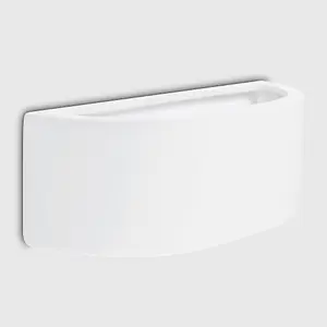 ValueLights Pair Of Modern Planter Style White Ceramic Wall Lights