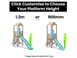 Dunster House Climbing Frame with Two Swings & Slide FrontierFort High Platform