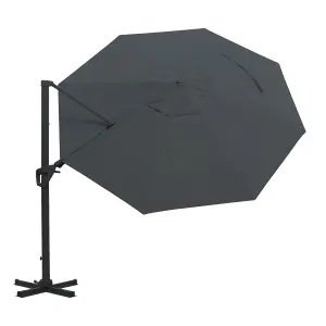 Charles Bentley 3.5m Premium Quality Cantilever Umbrella Parasol Grey