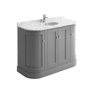 Fairmont Curved Light Grey Floor Standing Vanity Unit (W)1200mm