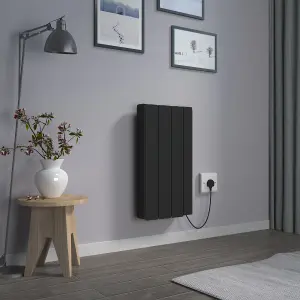 Right Radiators 700W Electric Ceramic Portable Radiator Wall Mounted Smart WIFI Control Heater Black