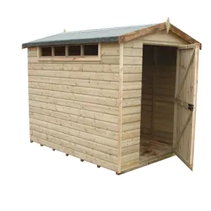 Shire Security Cabin 10x10 ft Apex Wooden Shed with floor & 2 windows