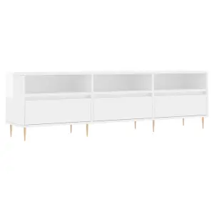 Berkfield TV Cabinet High Gloss White 150x30x44.5 cm Engineered Wood