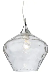 Luminosa Titan Dome Pendant Light Chrome with Clear Glass