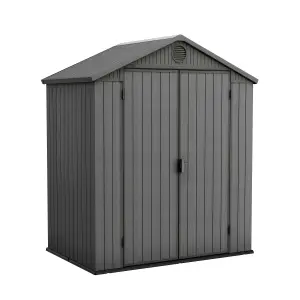 Keter Darwin 6x4 ft Grey Plastic 2 door Shed with floor