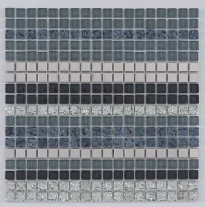 Podium Shimmer 300mm x 300mm Glass & Metal Mosaic Tile Sheet (Coverage of 0.09m2 Per Sheet)