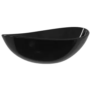 Berkfield Basin Tempered Glass 54.5x35x15.5 cm Black