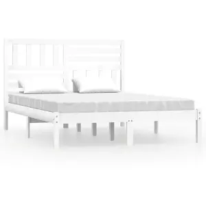 Berkfield Bed Frame White Solid Wood Pine 120x200 cm