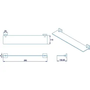 Chester Glass Shelf With Brackets