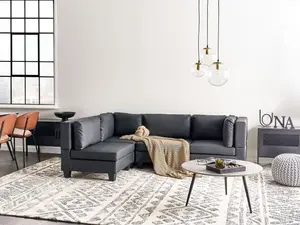 Corner Sofa UNSTAD Black Right Hand