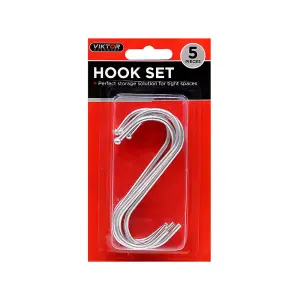 Viktor Hardware Silver Steel S Hook Set 5 Piece