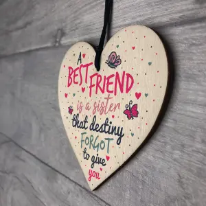 Red Ocean A Best FRIEND Sister Gifts Wooden Heart Christmas Friendship Gift Birthday Plaque Keepsake