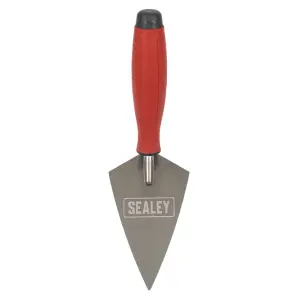 Sealey Stainless Steel Sharp Pointing Trowel Sharp Rubber Handle 140mm T1222