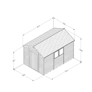 Forest Garden Timberdale 12x8 ft Apex Wooden Shed with floor (Base included)