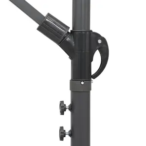 Berkfield Hanging Parasol Black 3 m Aluminium Pole