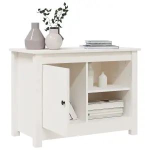 Berkfield TV Cabinet White 70x36.5x52 cm Solid Wood Pine