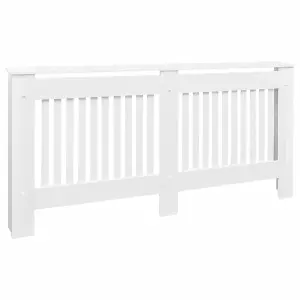 Radiator Cover White MDF 172 cm