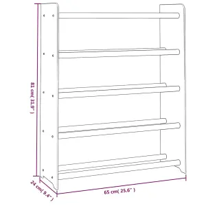 Berkfield Shoe Rack Brown 65x24x81 cm Engineered Wood