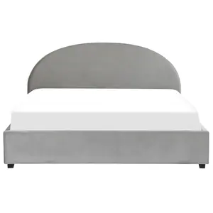 Velvet EU Super King Size Ottoman Bed Grey VAUCLUSE