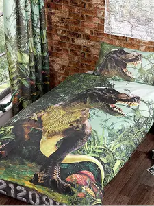 T-Rex Dinosaur Single Duvet Cover and Pillowcase Set