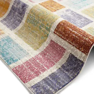 Multi Rug Abstract Funky Modern Easy to Clean Rug for Living Room Bedroom and Dining Room-200cm X 290cm