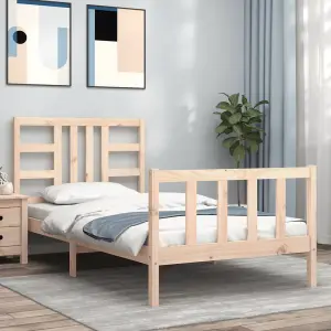 Berkfield Bed Frame with Headboard 90x200 cm Solid Wood