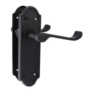 Ashford Door Handle Latch Scroll Lever - Matt Black