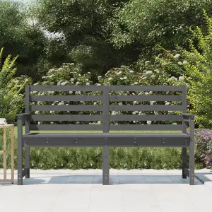 Berkfield Garden Bench Grey 159.5x48x91.5 cm Solid Wood Pine