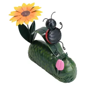 Miniature Life Metal Ladybird Slide Garden Home Gift Ornament 5x15x17cm