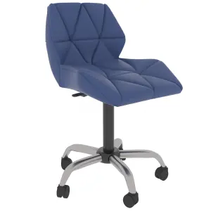 Vida Designs Geo Blue Office Swivel Chair PU Faux Leather