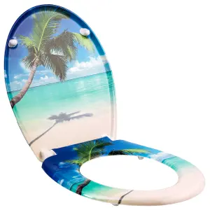 Toilet Seat - soft-close, durable hinges, easy to install, 45.5 x 38 x 5 cm - beach