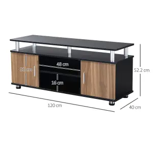 HOMCOM TV Cabinet Stand Entertainment Center Media Console Storage Black, Walnut