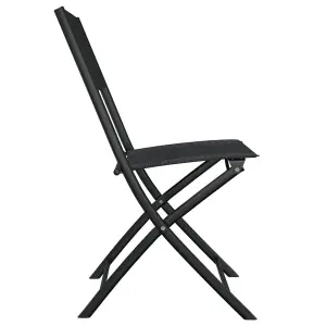 Berkfield Folding Outdoor Chairs 2 pcs Black Steel and Textilene