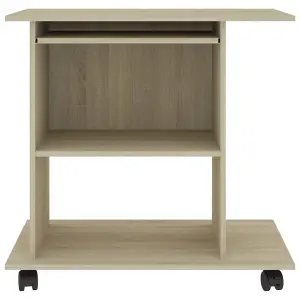 Berkfield Computer Desk Sonoma Oak 80x50x75 cm Engineered Wood