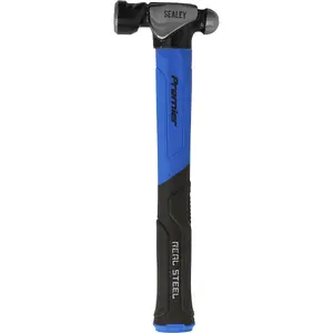 16oz Ball Pein Hammer with Fibreglass Shaft and Rubber Grip for Durability