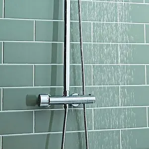 Scudo Marco Oval Telescopid Rigid Riser Shower Kit with Thermostatic Bar Valve