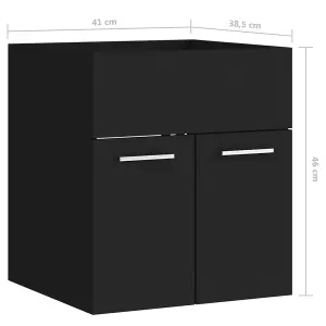 Berkfield Sink Cabinet Black 41x38.5x46 cm Engineered Wood