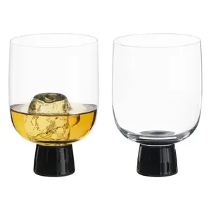 Oslo DOF Tumblers (Set of 2) Clear/Black