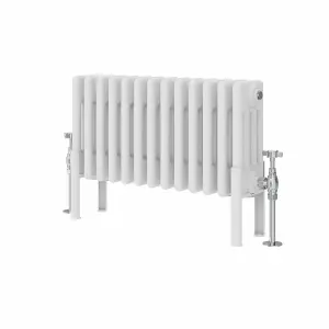 Right Radiators 300x605 mm Horizontal Traditional 4 Column Cast Iron Style Radiator White