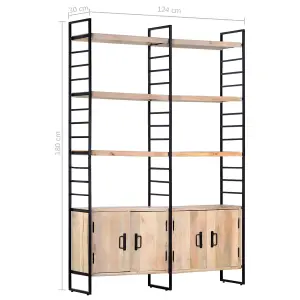 Berkfield 4-Tier Bookcase 124x30x180 cm Solid Mango Wood