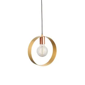 Anson Lighting Dalhart 1lt    Brushed brass, nickel and copper plate Pendant Single