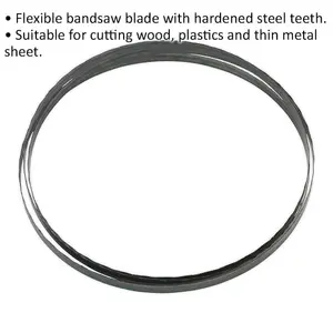 1712 x 10 x 0.35mm Bandsaw Blade with Hardened Steel Teeth for Wood, Plastic, and Metal Cutting